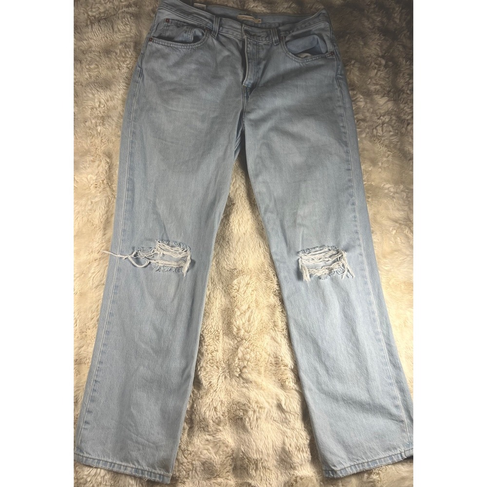 ⁠Levis Low Pro Straight Jeans Womens Sz 31 Light Blue Rigid Denim Relaxed Fit⁠A7